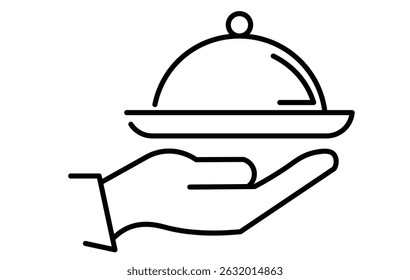 Food server vector icon on a white background vector eps10.
