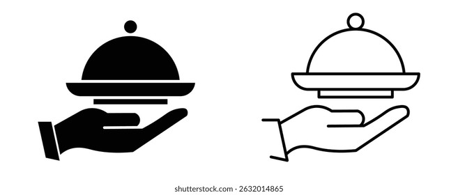 Food server vector icon on a white background vector eps10.