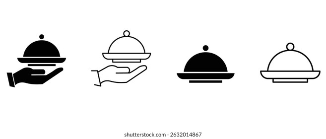 Food server vector icon on a white background vector eps10.