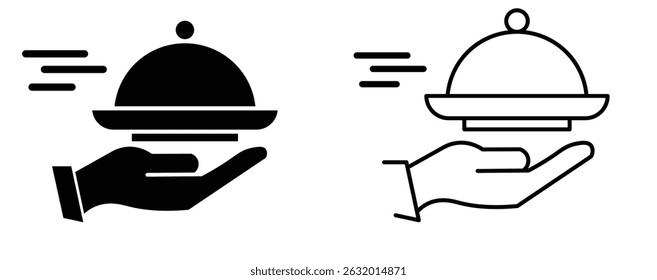 Food server vector icon on a white background vector eps10.