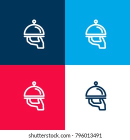 Food service to bedroom four color material and minimal icon logo set in red and blue