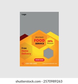 food service flyer design template 