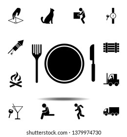 food, service, fork, plate, knife icon. Simple glyph, flat vector element of universal icons set for UI and UX, website or mobile application