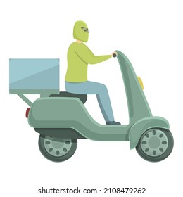 Food service icon cartoon vector. Scooter delivery. Courier man