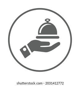 Food, service icon. Gray vector graphics.