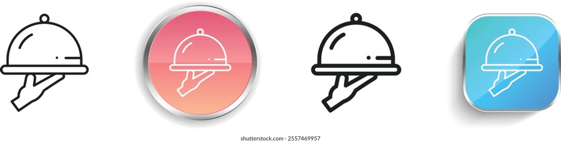 food service icon. Thin Linear, Regular and Button Style Design Isolated On White Background