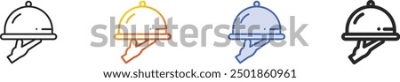 food service icon.Thin Linear, Gradient, Blue Stroke and bold Style Design Isolated On White Background