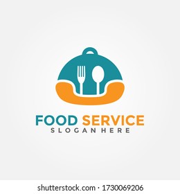 Food Service Logo Vector. Food Ordering Logo Design Template. 