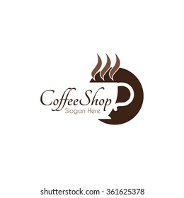 Food Service Vector Logo. Coffee Shop. Dining Restaurant Cafeteria. Design Template