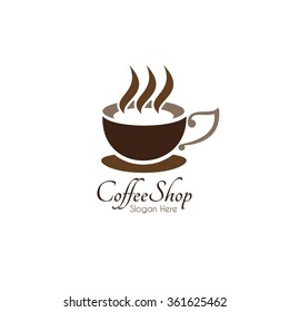 Food service vector logo. coffee shop. dining restaurant cafeteria. design template