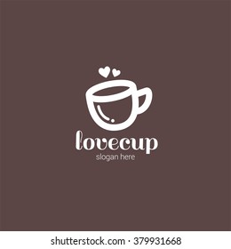 Food service vector logo. coffee shop. dining restaurant cafeteria. Flat Style Design
