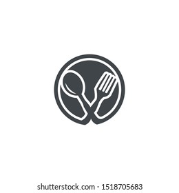 Food service vector logo design template, cutlery logo, cutlery vector
