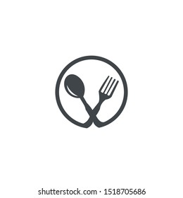 Food service vector logo design template, cutlery logo, cutlery vector
