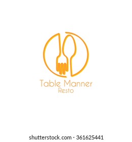 Food service vector logo. dining restaurant cafeteria. design template