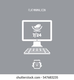 Food services fish 7/24 - Vector flat icon