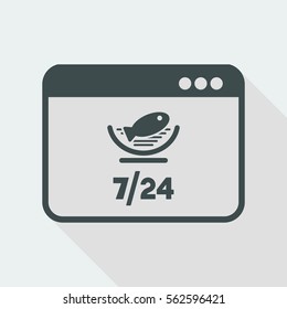 Food services fish 7/24 - Vector flat icon