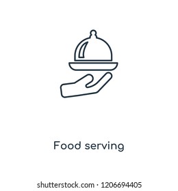 Food serving concept line icon. Linear Food serving concept outline symbol design. This simple element illustration can be used for web and mobile UI/UX.