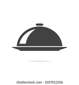Food serving cover icon vector