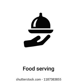 Food serving icon vector isolated on white background, logo concept of Food serving sign on transparent background, filled black symbol