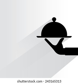 food serving on white background, flat and shadow theme