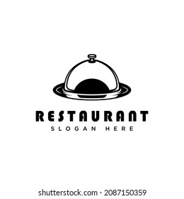 Logo Del Restaurante Que Sirve Comida. Ilustración vectorial aislada en fondo blanco