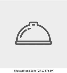 Food serving tray icon thin line for web and mobile, modern minimalistic flat design. Vector dark grey icon on light grey background.