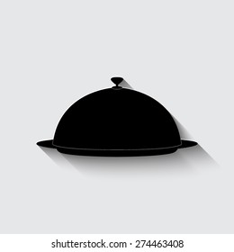 Food serving tray platter with shadow on a grey background