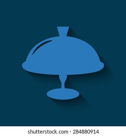 Food serving tray platter  with shadow on a blue background