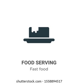 Food serving vector icon on white background. Flat vector food serving icon symbol sign from modern fast food collection for mobile concept and web apps design.