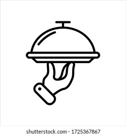 Food serving vector icon on white background