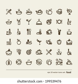 Food. Set of abstract pictures. A vector.