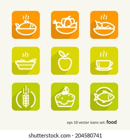 Food. Set of abstract pictures. A vector.