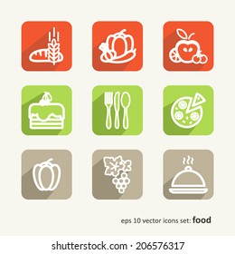 Food. Set of abstract pictures. A vector.