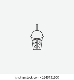 Arte de la línea de té de la burbuja