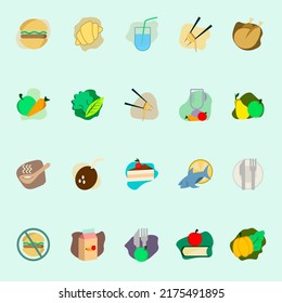 Food set. Collection of various meal, fish and meat, vegetables and bread. Healthy fresh nutrition. Ingredients for cooking. Vector illustration in cartoon style
