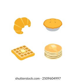 Food set fruit vegetable emoji illustration collection
