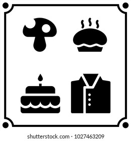 food set icon vector