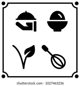 food set icon vector