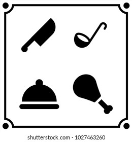 food set icon vector