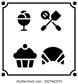 food set icon vector