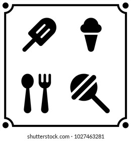 food set icon vector