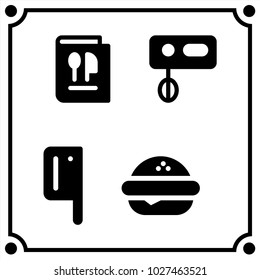 food set icon vector