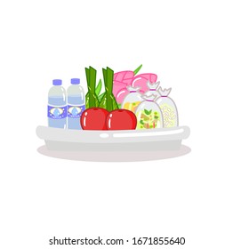 Lebensmittelset für die Vektorillustration von Mönchen