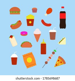 Food set.flat vector graphic in white background