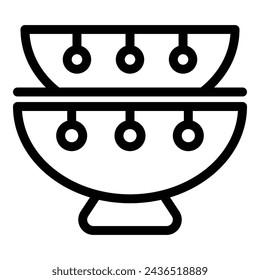 Food setting table utensils icon outline vector. Serving dinner tools. Cooking service supplies