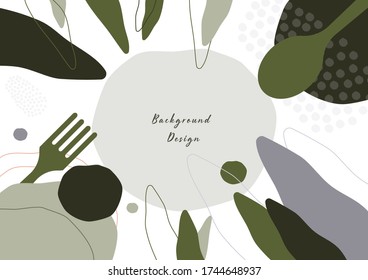 La comida da forma a un diseño de fondo creativo. Vector e ilustración.Plantilla de fondo con espacio de copia para texto e imágenes.