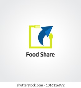 food share logo vector, icon, element, and template for business