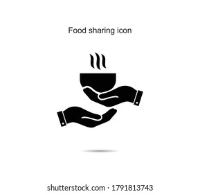 Food sharing icon vector illustration graphic on background
