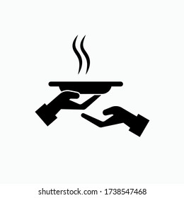 Icono para compartir comida - Vector.  Presentado en estilo glifo.