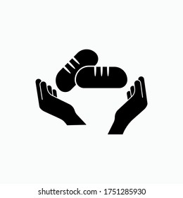 Icono para compartir comida - Vector.  Presentado en estilo glifo.